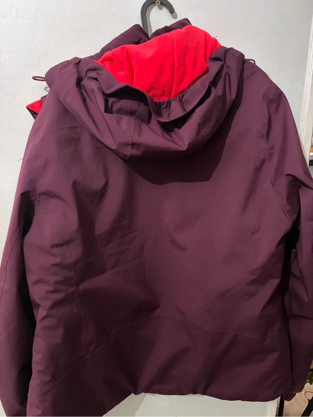 REI Women's Ski Jacket in Deep Plum with Bright Coral Lining
